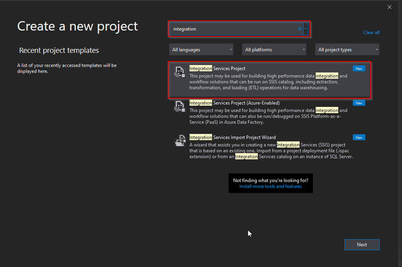 Visual Studio 2019 SSIS Projects | SQL Solutions Group