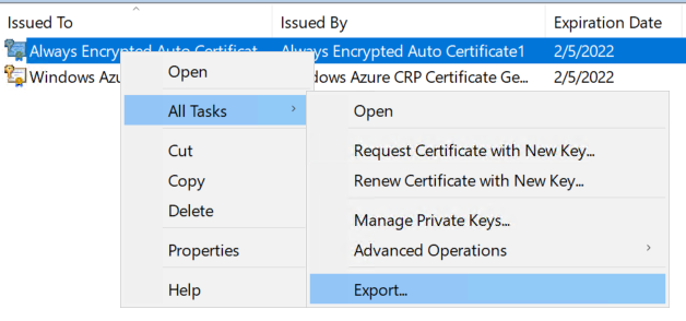 SQL Server Always Encrypted