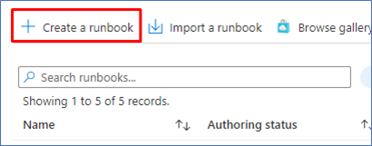 Create a new runbook